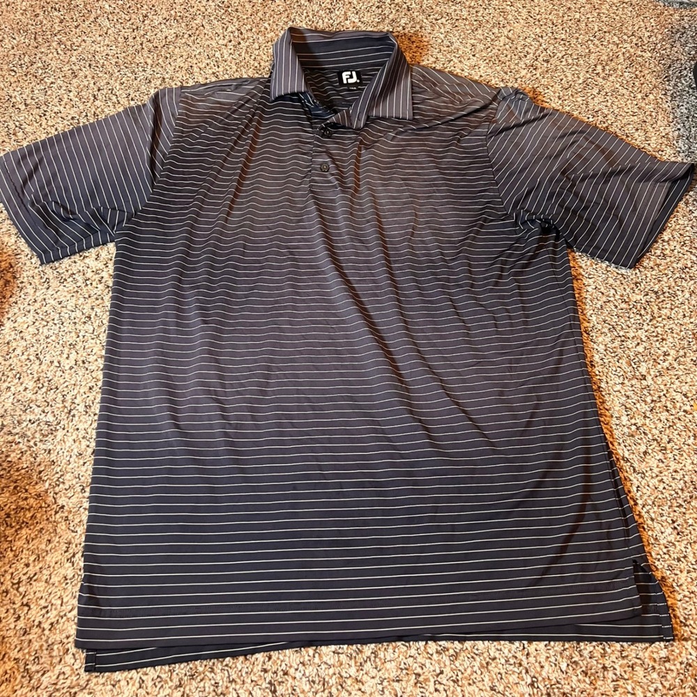 FootJoy Golf Polo Shirt Striped Moisture Wicking Athletic XL‎